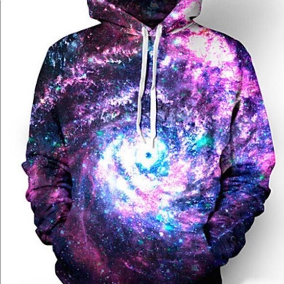unknown Tops - Lightweight galaxy hoodie large